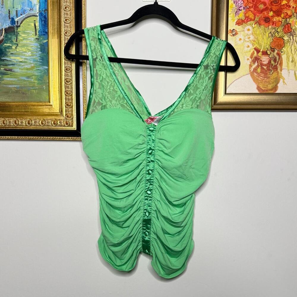 Green Rushed Top - Picture 3 of 5